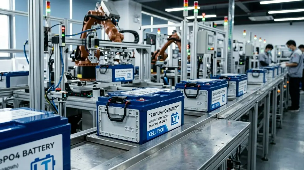 Přední továrna na baterie 12,8 V LiFePO4 v Číně: Pokrok v inteligentním obecním osvětlení a dodržování pasu baterií EU 2026